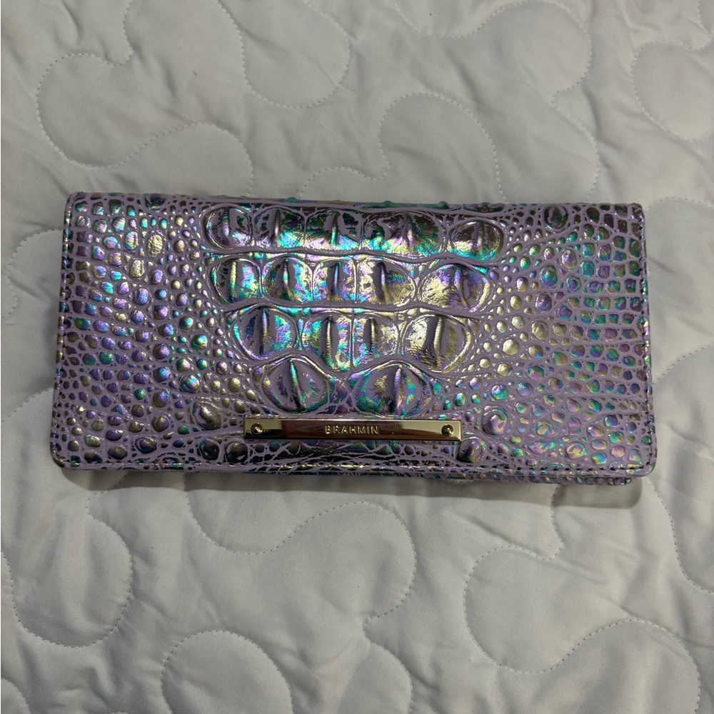 Brahmin Iridescent Purple Wallet